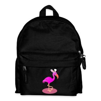 Flamant rose avec des oreilles de lapin de Pâques - Sac à dos Enfant - noir - Devant