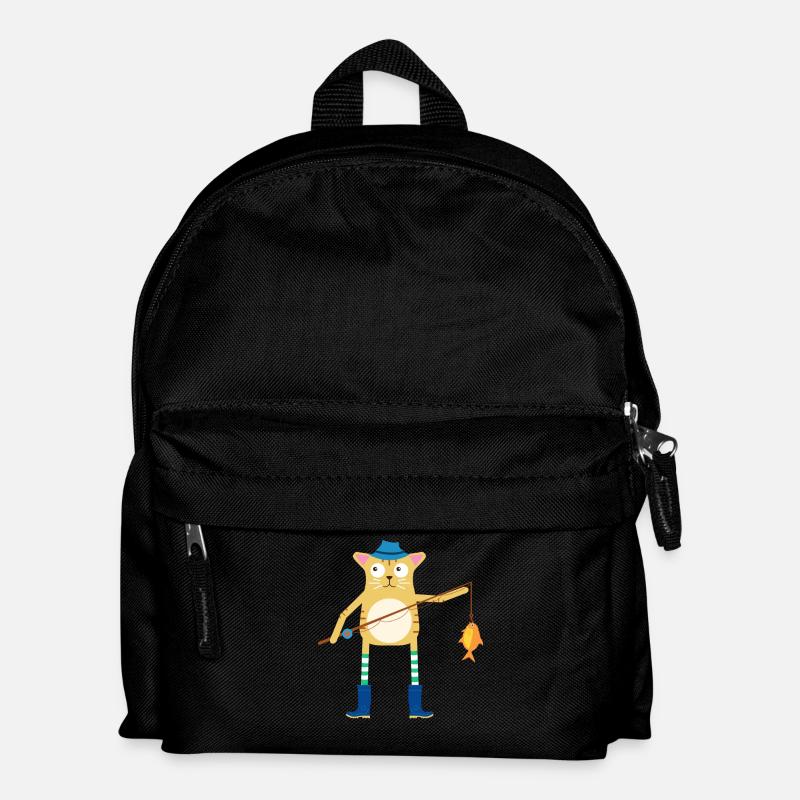 Katzenfischen - Kinder Rucksack - Schwarz