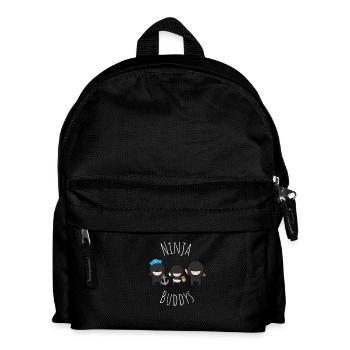 Ninja Buddys Funny Design - Kinder Rucksack - Schwarz - Vorne