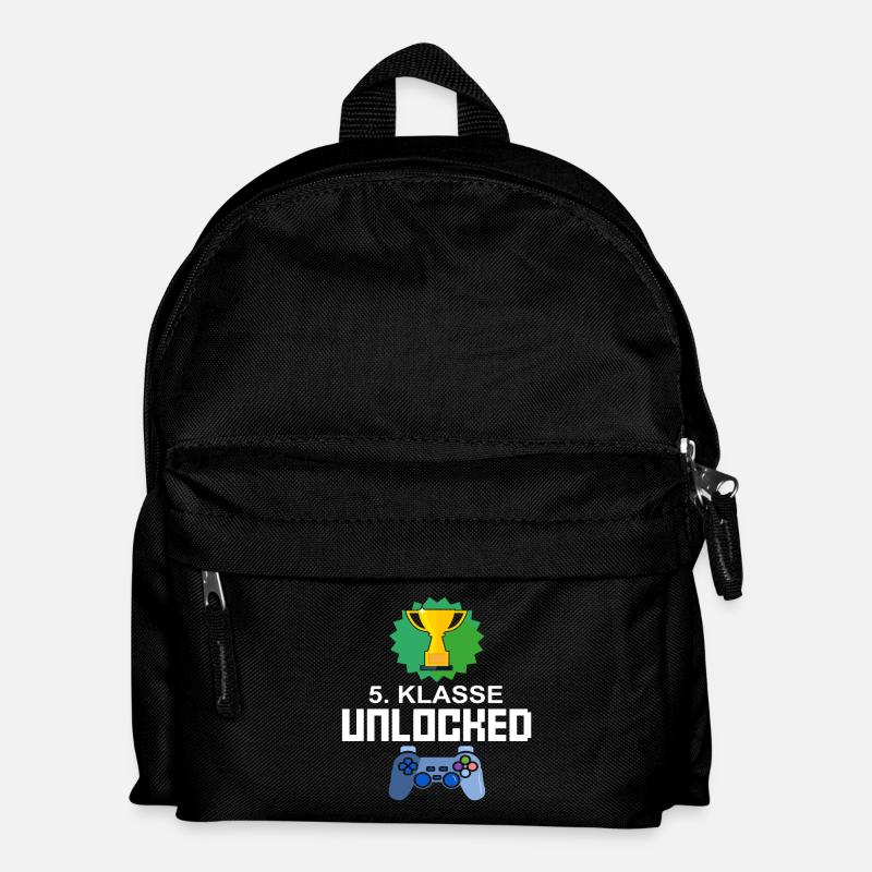 Level Unlocked 5. Klasse Gamer Geschenk Gaming - Kinder Rucksack - Schwarz