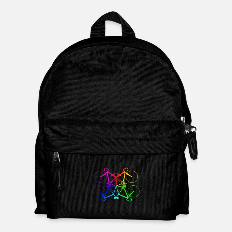 Regenbogen Fahrräder - Rennrad Fixie Geschenk - Kinder Rucksack - Schwarz
