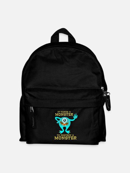 Monster - Creepy - Destroy - Gift - Kids' Backpack - black