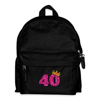 Couronne de paillettes d'anniversaire de 40 ans de paillettes des années 1980 - Sac à dos Enfant - noir - Devant