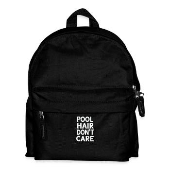 Lustiges Pool Hair Don't Care Schwimmer Geschenk - Kinder Rucksack - Schwarz - Vorne