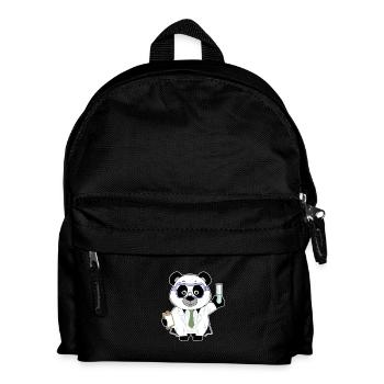Panda comic scientist chemistry biology - Kids' Backpack - black - Front