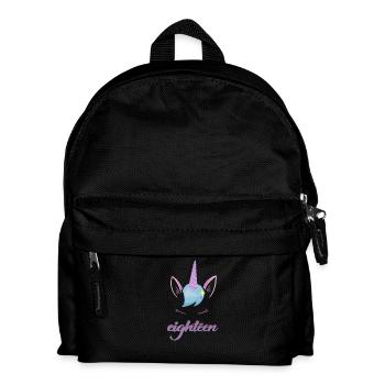 Einhorn 18. Geburtstag Party - Achtzehn Jahre - Kinder Rucksack - Schwarz - Vorne