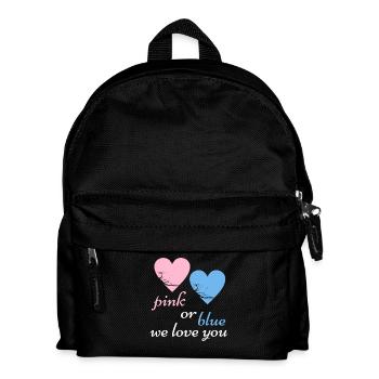 Pink Or Blue We Love Baby Birth Pregnancy - Kids' Backpack - black - Front