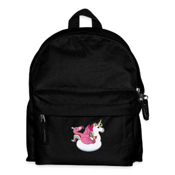 Flamant rose sur l'été licorne tapis kawaii - Sac à dos Enfant - noir - Devant