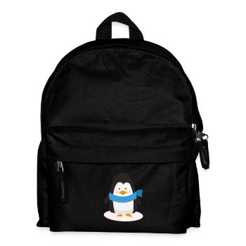 Knuffiger Pinguin - süßes Motiv - Kinder Geschenk - Kinder Rucksack - Schwarz - Vorne