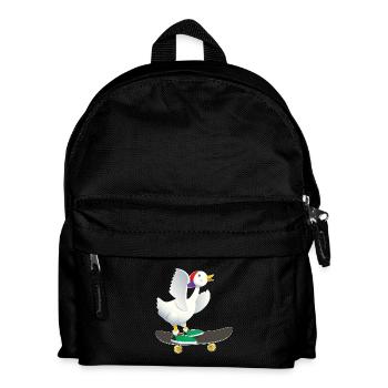 Skater Ente - Kinder Rucksack - Schwarz - Vorne