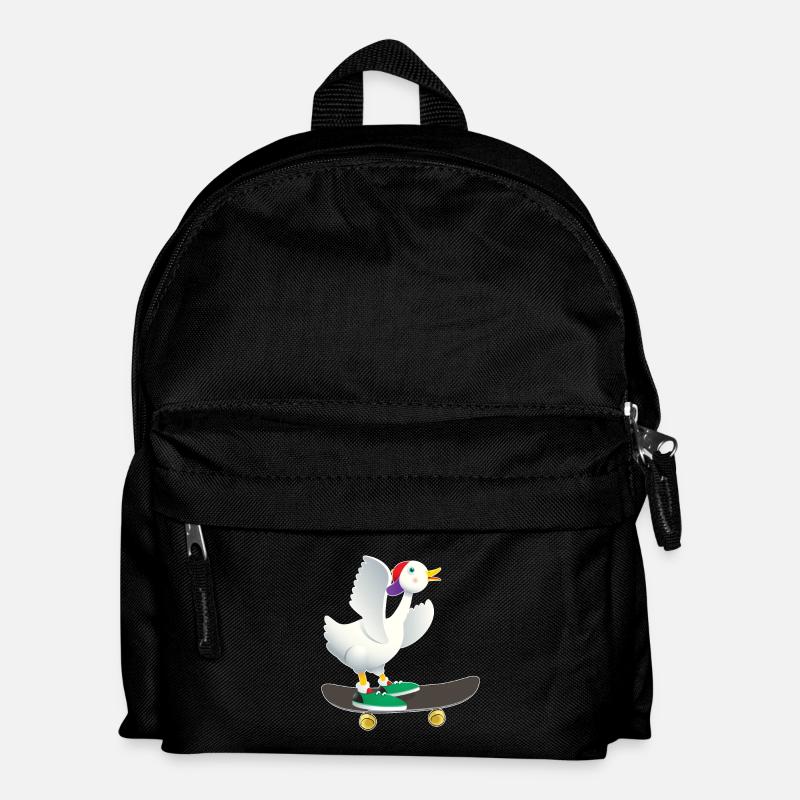 Skater Ente - Kinder Rucksack - Schwarz
