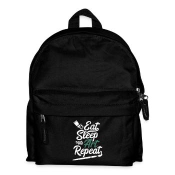 Funny Art Lover Eat Sleep Art Repeat Calligraphy - Kinder Rucksack - Schwarz - Vorne