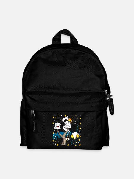 Happy Camper Marshmallow Campfire Gift Shirt - Kids' Backpack - black