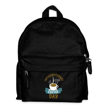 Internationaler Tag des Kaffees - Kinder Rucksack - Schwarz - Vorne