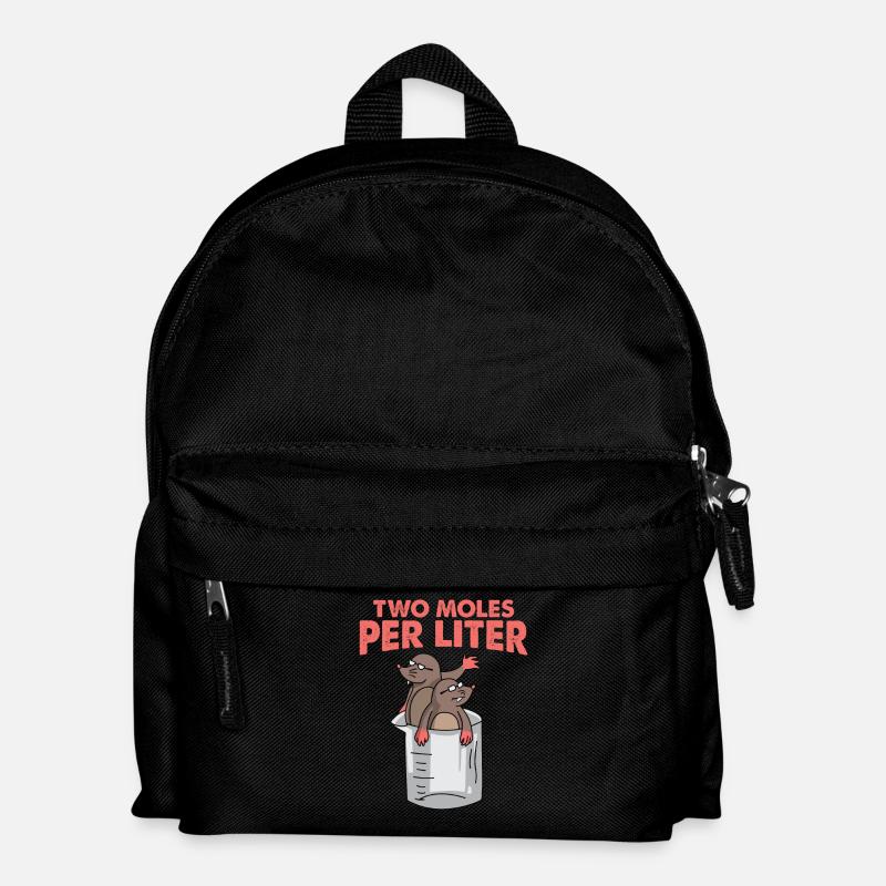 Two Moles Per Liter Science Maulwurf Geschenk Gift - Kinder Rucksack - Schwarz
