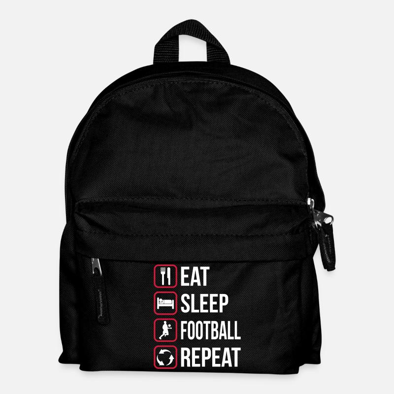 Eat Sleep Football Repeat - Kids' Backpack - black
