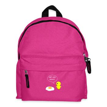 Funny chick and fried egg T-shirt for kids - Kids' Backpack - fuchsia - Front