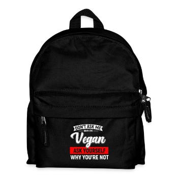 veganer - Kinder Rucksack - Schwarz - Vorne