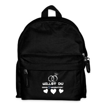 Willst du Mama und mich heiraten - Kinder Rucksack - Schwarz - Vorne