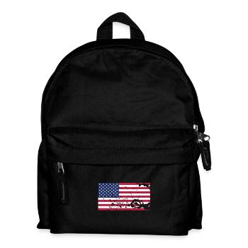 USA Flagge Fahne Symbol Amerika Reise fan Shirt - Kinder Rucksack - Schwarz - Vorne