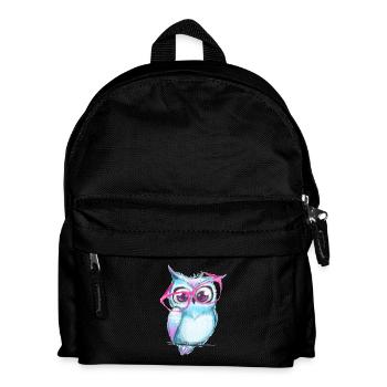 Süße Eule mit Brille - Kinder Rucksack - Schwarz - Vorne