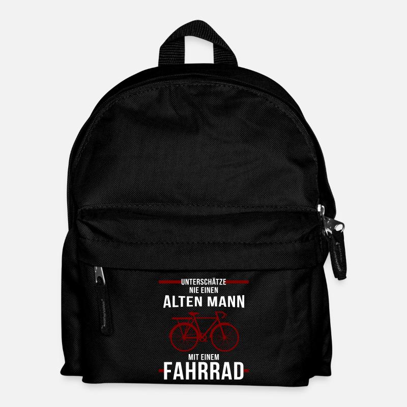 Alter Mann Fahrrad - Kinder Rucksack - Schwarz