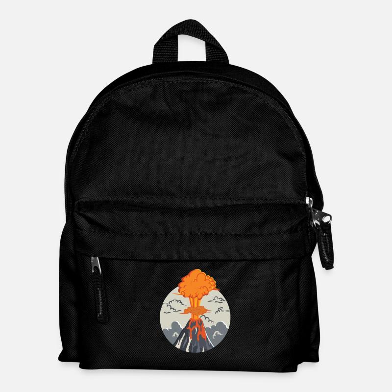 Ausbrechender Vulkan - Kinder Rucksack - Schwarz