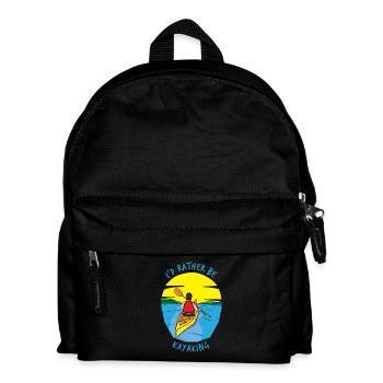 Kayak Kajak Kanu Paddeln Wassersport Geschenk - Kinder Rucksack - Schwarz - Vorne