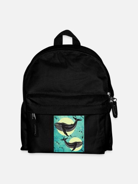 Baleines de baleine - Sac à dos Enfant - noir