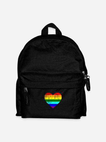 Heart LGTB Pride gay gay rainbow - Kids' Backpack - black