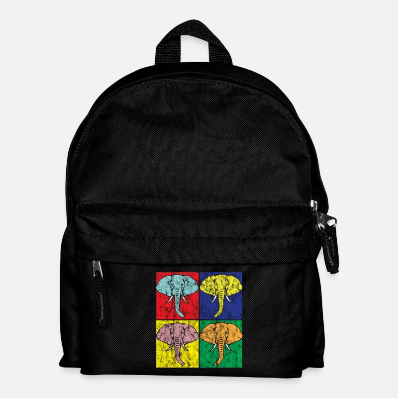 Elefant Pop Art - Kinder Rucksack - Schwarz