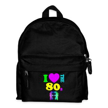 I Love The 80s T-Shirt Neon Punk Rocker Glowing - Kids' Backpack - black - Front