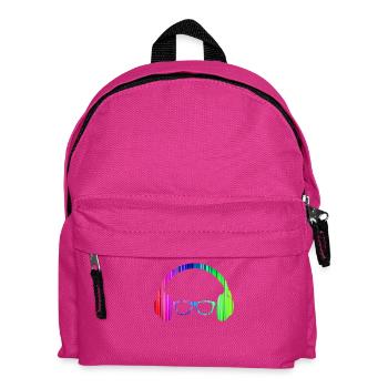Kopfhörer und Sonnenbrille Neon T-Shirt Glowing - Kinder Rucksack - Fuchsia - Vorne