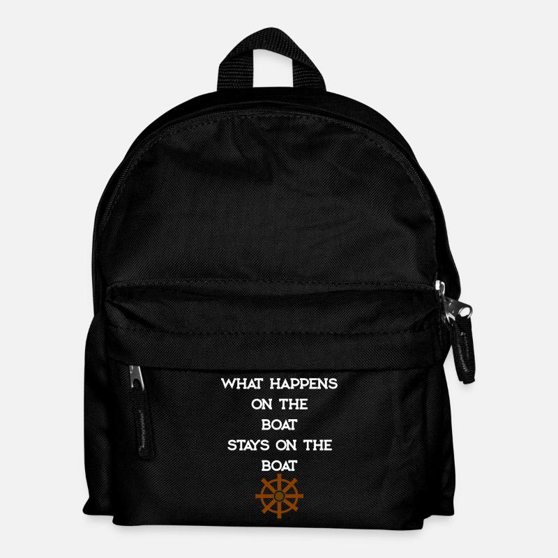 WHAT HAPPENS ON THE BOAT - Kinder Rucksack - Schwarz
