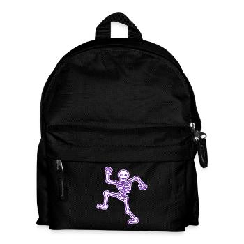 Kindermotive tanzendes Skelett Kindershirt Knochen - Kinder Rucksack - Schwarz - Vorne