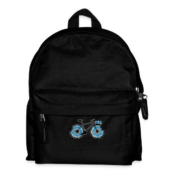 Bicycle Cyclist Donut Doughnut Wheel Gift Idea - Kinder Rucksack - Schwarz - Vorne