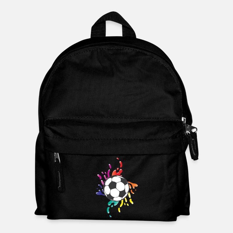 Fußball bunte Farbspritzer - Kinder Rucksack - Schwarz