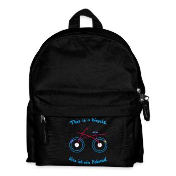 Das Fahrrad auf Englisch. - Kinder Rucksack - Schwarz - Vorne