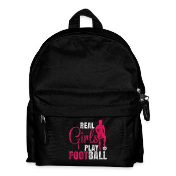 Real girls play football women's soccer - Kids' Backpack - black - Front