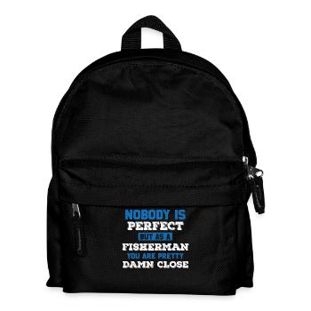 Fischer Angler Fischen Angeln Fisch Geschenkidee - Kinder Rucksack - Schwarz - Vorne