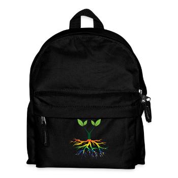 Natur - Regenbogen - Naturschutz - Roots - Kinder Rucksack - Schwarz - Vorne