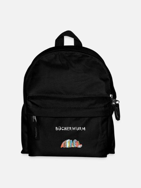Buch Buch Bücher Bücher lesen Bücherwurm Buch - Kinder Rucksack - Schwarz