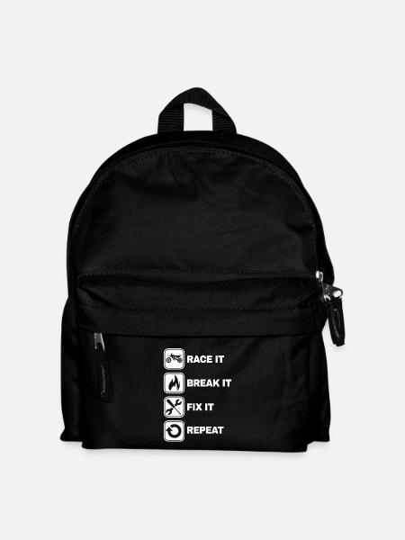 Race It Break It Fix It Repeat Motocross Gift - Kids' Backpack - black
