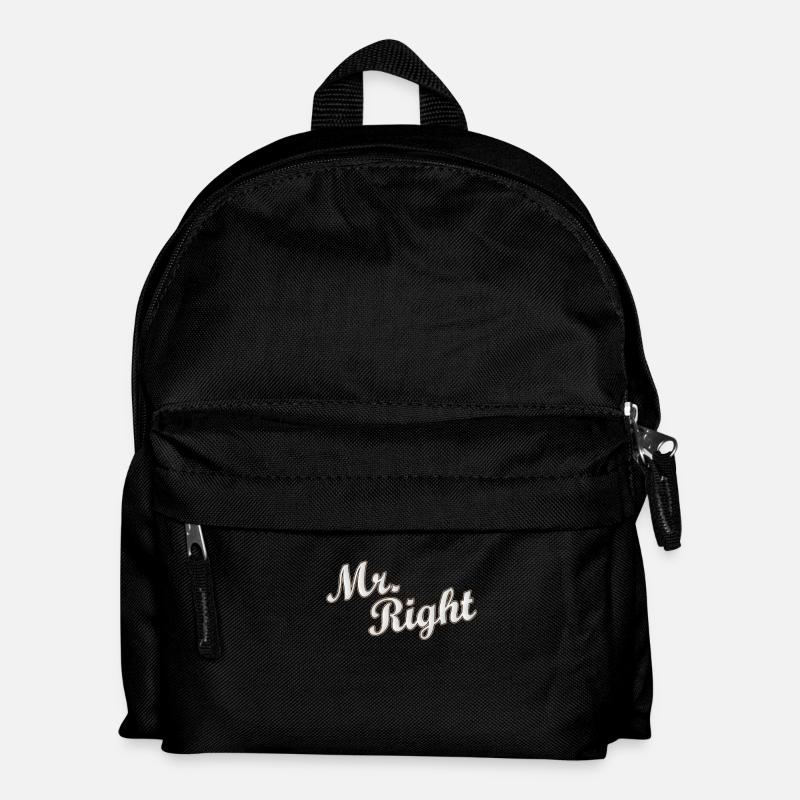 Mr Right Paarshirt / Partnershirt Geschenkidee - Kinder Rucksack - Schwarz