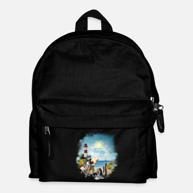 Bearded Collie - maritim - Kinder Rucksack - Schwarz