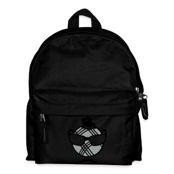 Petanque Ball Smiley-Schnurrbart Gläser - Kinder Rucksack - Schwarz - Vorne