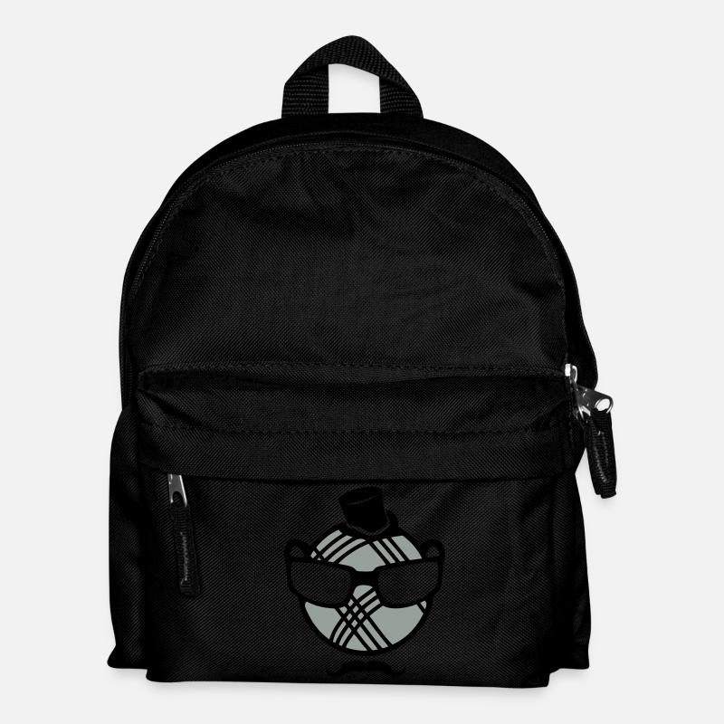 Petanque Ball Smiley-Schnurrbart Gläser - Kinder Rucksack - Schwarz