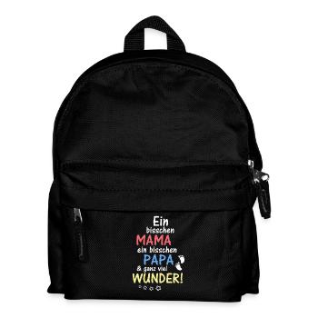 Ein bisschen Mama Papa & ganz viel Wunder - Kinder Rucksack - Schwarz - Vorne