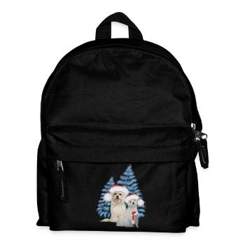 Christmas cute dog with squirrel - Kids' Backpack - black - Front