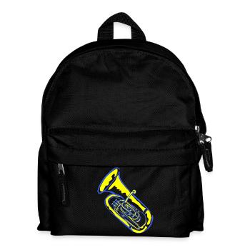 Tuba Musik in Neonfarben - Kinder Rucksack - Schwarz - Vorne